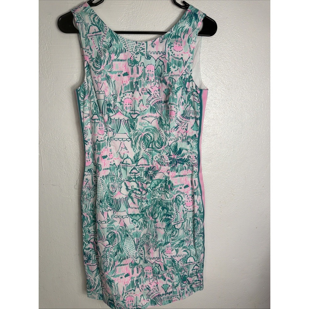Lilly Pulitzer Mila Stretch Shift Dress in Agate Green 002522 - Size 2 - Picture 2 of 8